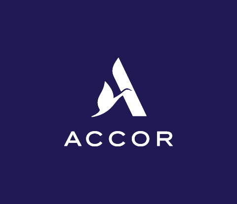 Accor logo on deep blue background.
