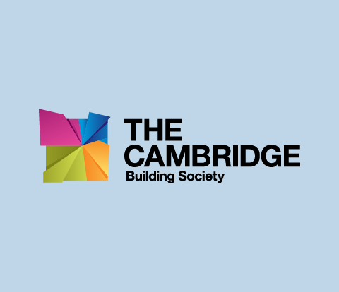 The Cambridge Building Society logo on a pale blue background.