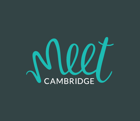 Meet Cambridge logo on a grey background.