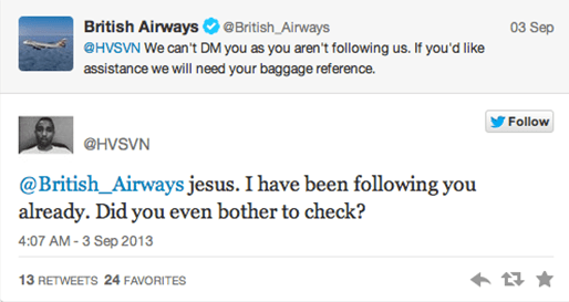 British Airways social media mistakes