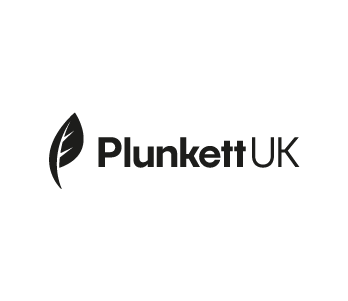 Plunkett logo in black on white background