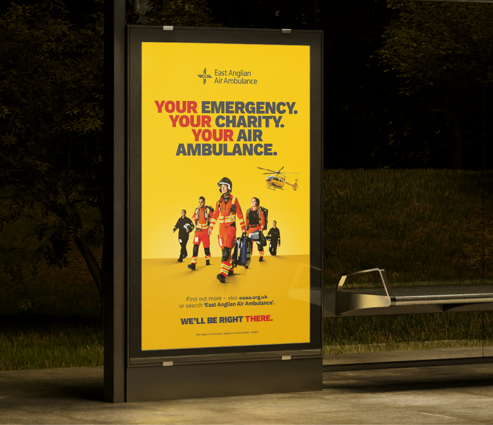 Bus stop poster of EAAA awareness campaign